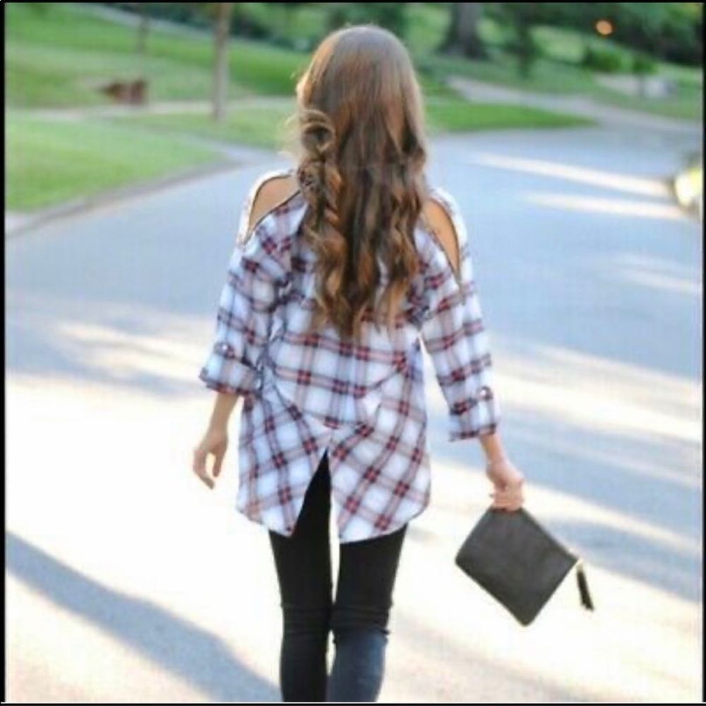 Sam Edelman Women’s Convertible Plaid Shirt (Side S) - Picture 5 of 10